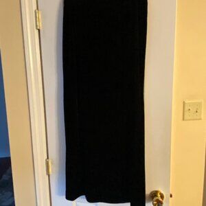 R&K Evening Black Velvet High front Slit Stretch Formal Long Maxi Skirt Size 12